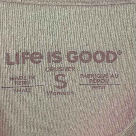 Life Is Good Let It Snow Flamingo Long Sleeve Crusher Tee Sz Small Seashell Pink - Picture 6 of 7